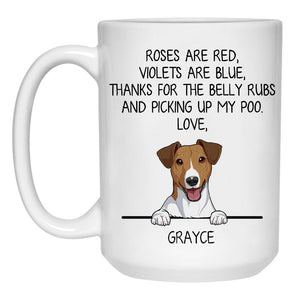 Roses are Red, Funny Jack Russell Terrier Personalized Coffee Mug, Custom Gifts for Dog Lovers