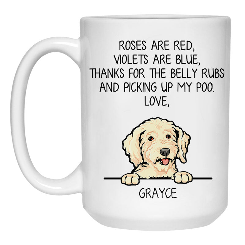 Roses are Red, Funny Goldendoodle Personalized Coffee Mug, Custom Gifts for Dog Lovers