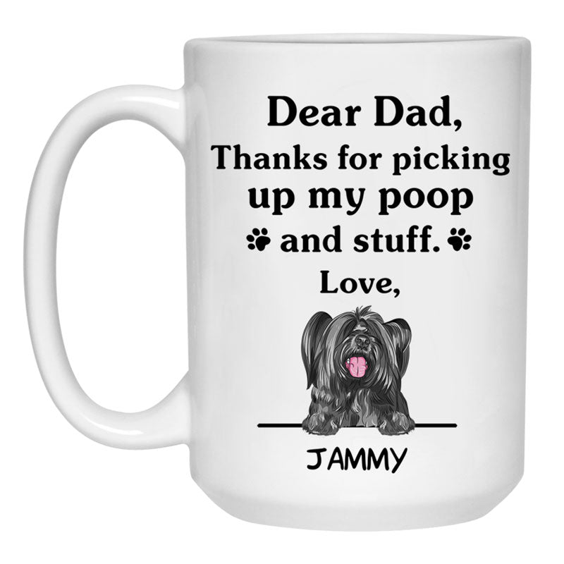 Thanks for picking up my poop and stuff, Funny Skye Terrier Personalized Coffee Mug, Custom Gifts for Dog Lovers