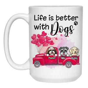 Life is better with a dog, Personalized Mugs, Custom Gifts for Dog Lovers