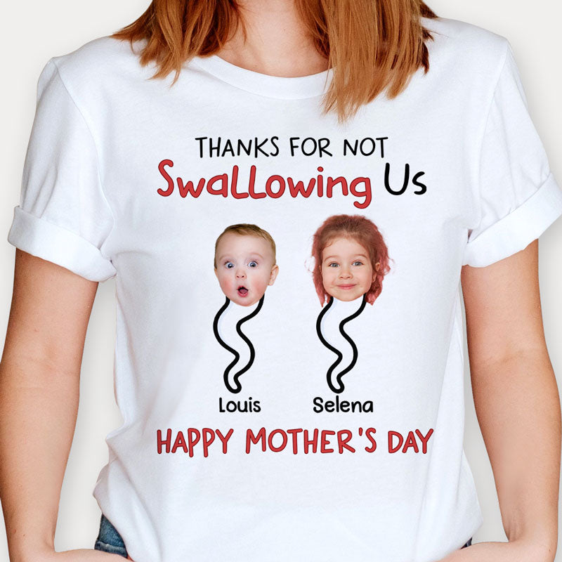 Thanks For Not Swallowing Us - Personalized Tumbler For Mom Funny Mother's  Day Gift