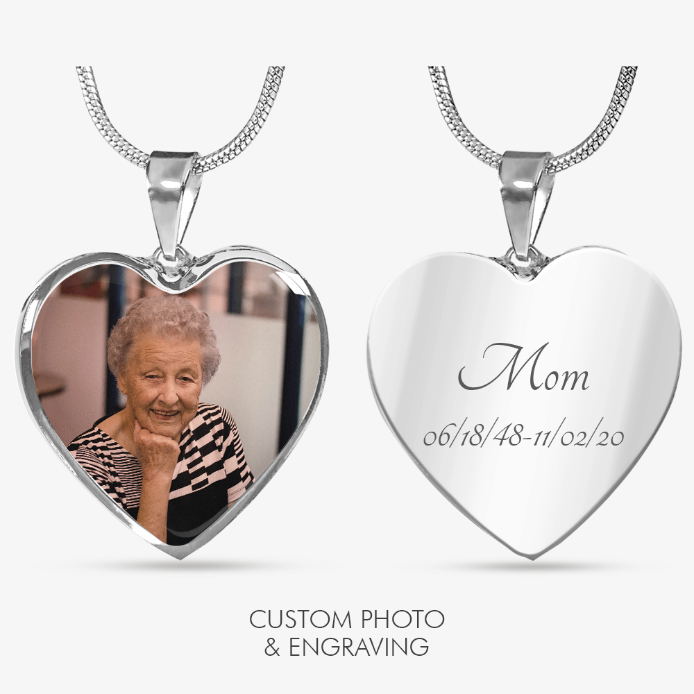Luxury Picture Necklace, Unique Custom Engrave Heart Pendant