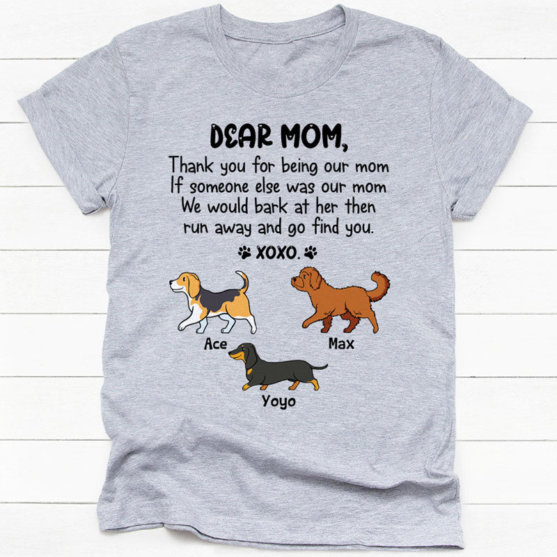Thank You For Being My Mom Xoxo Walking Dog, Personalized Shirt, Gifts for Dog Lovers