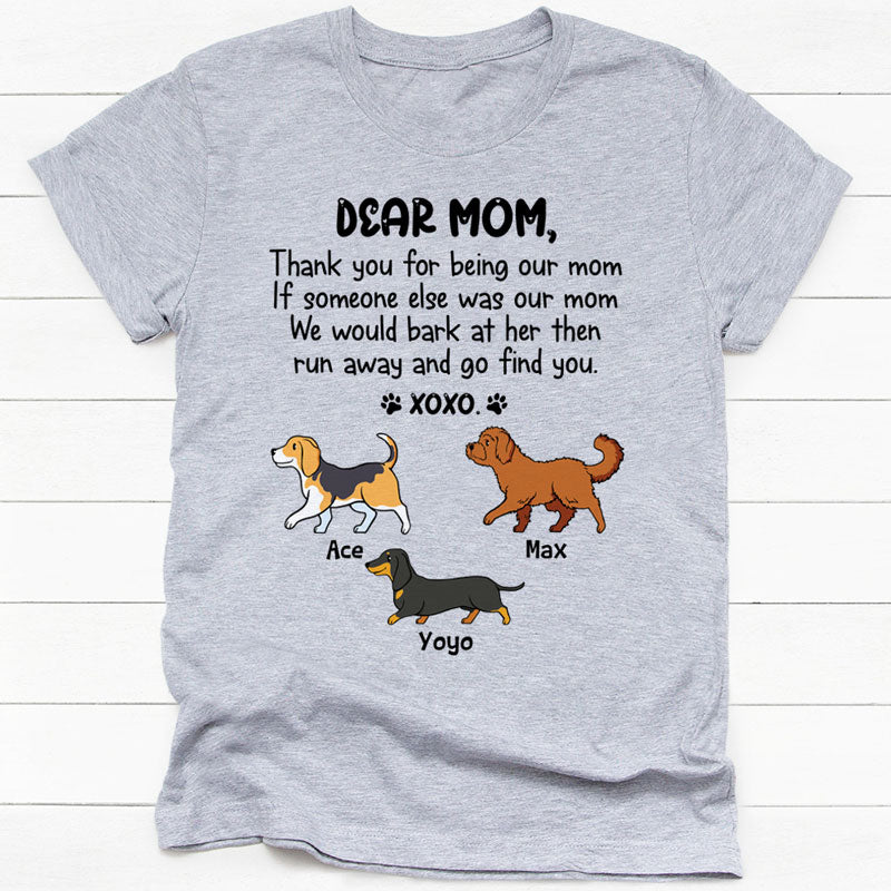 Thank You For Being My Mom Xoxo Walking Dog, Personalized Shirt, Gifts for Dog Lovers