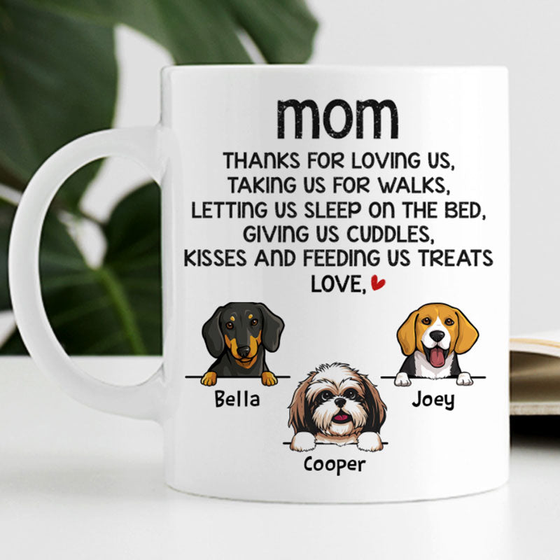 Personalized Mugs For Dog Lovers, Thanks for loving me, Gift For Dog Dad Dog Mom