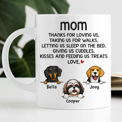 Personalized Mugs For Dog Lovers, Thanks for loving me, Gift For Dog Dad Dog Mom