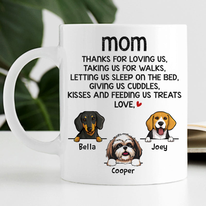 DAD, Thanks for loving me, Funny Personalized Coffee Mug, Custom Gifts for Dog Lovers
