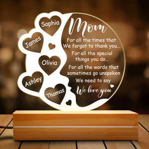 For All The Special Things You Do, Personalized Shape Acrylic Plaque, LED Light, Mother's Day Gifts