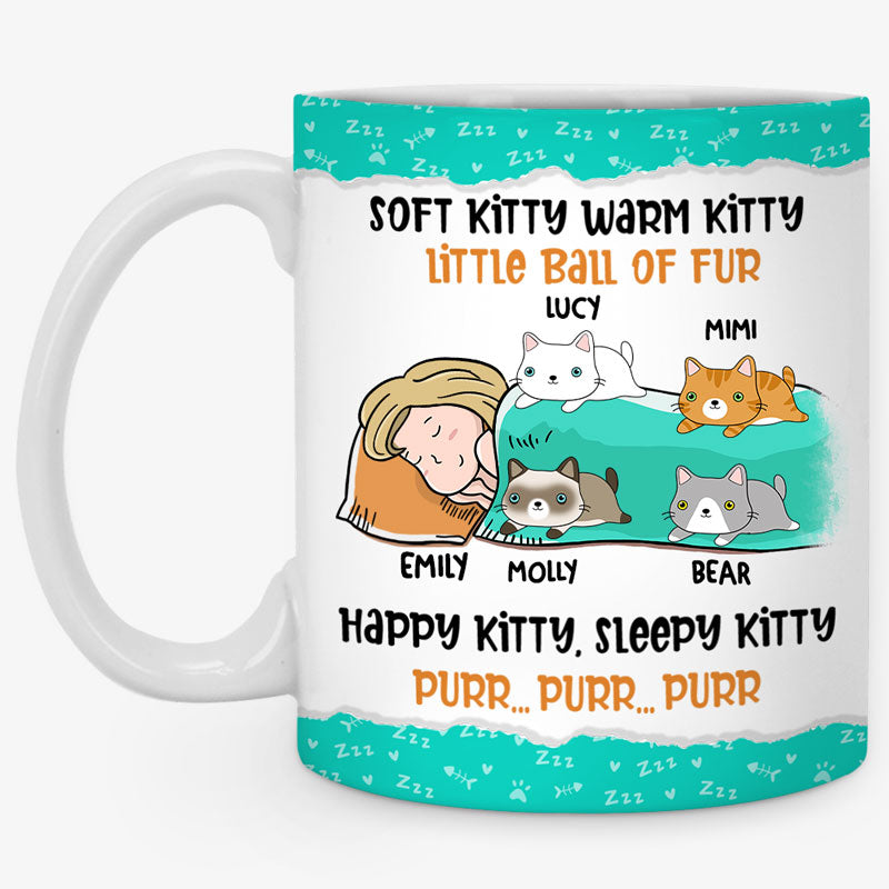 Soft Kitty Warm Kitty, Personalized Mug, Custom Gift For Cat Lovers