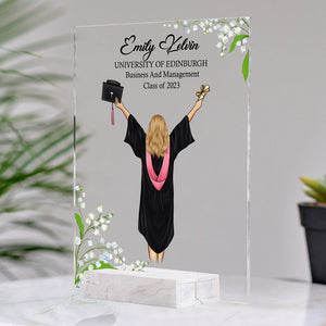 Graduate From Plaque, Personalized Acrylic Plaque, LED Light, Graduation Gifts