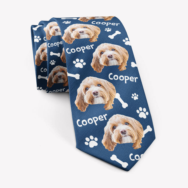 Custom Photo Pattern Necktie, Personalized Necktie, Gifts For Pet Lovers, Father's Day Gifts