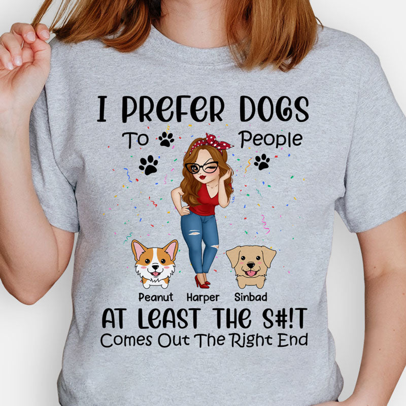 Dog Lovers Custom Dog T Shirts For Humans I Prefer Dogs To People