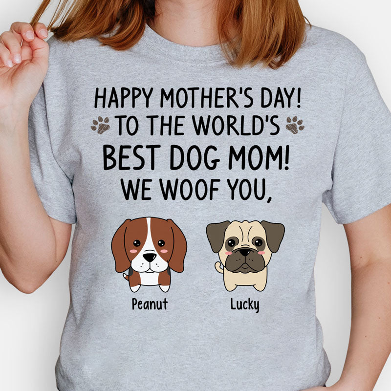 Mother's Day Gift 2023, Custom Photo Shirt - Happy Mother's Day Dog Mom, Gift for Dog Mom, PersonalFury, Pullover Hoodie / Ash / 4XL