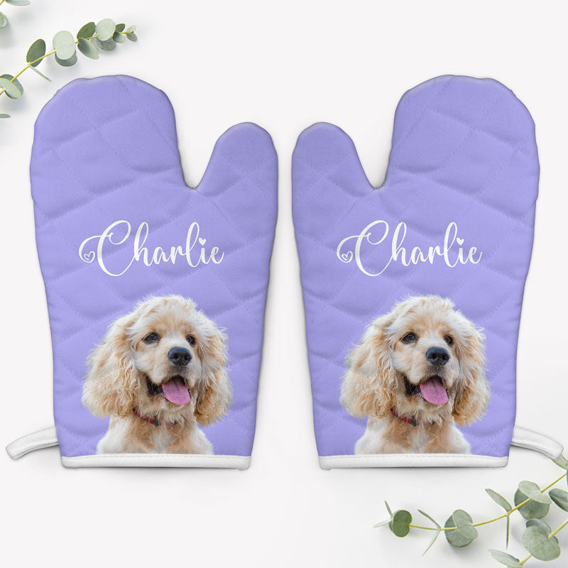 Custom Photo And Name Oven Mitt, Personalized Oven Mitt, Gifts For Pet -  PersonalFury