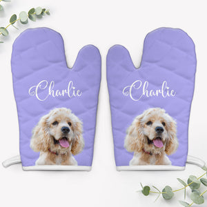 Custom Photo And Name Oven Mitt, Personalized Oven Mitt, Gifts For Pet Lovers, Funny Gifts