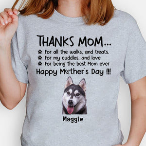 Dog Mom Dog dad shirt, gift for dog lovers - Thanks for all, custom photo, custom t-shirt for dog lovers