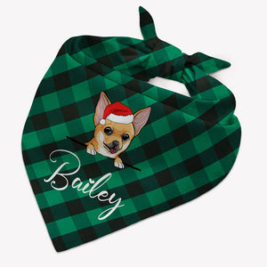 Christmas Background Dog Bandana, Personalized Bandana, Custom Dog Lovers Gifts