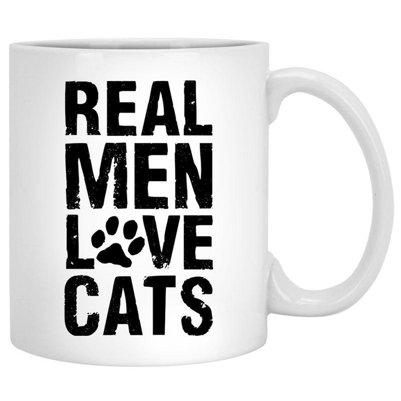 Real Men Love Cats, Man Red Tree, Personalized Mugs, Custom Gifts for Cat Lovers
