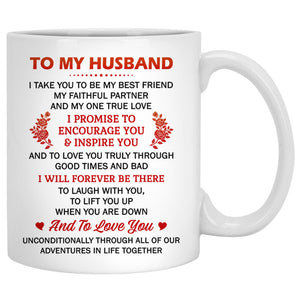 To my husband Promise Encourage Inspire Palm Beach, Customized mug, Anniversary gifts, Personalized gift for him
