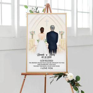 Anniversary Gift, God Blessed The Broken, Church Personalized Poster, Wedding Gift