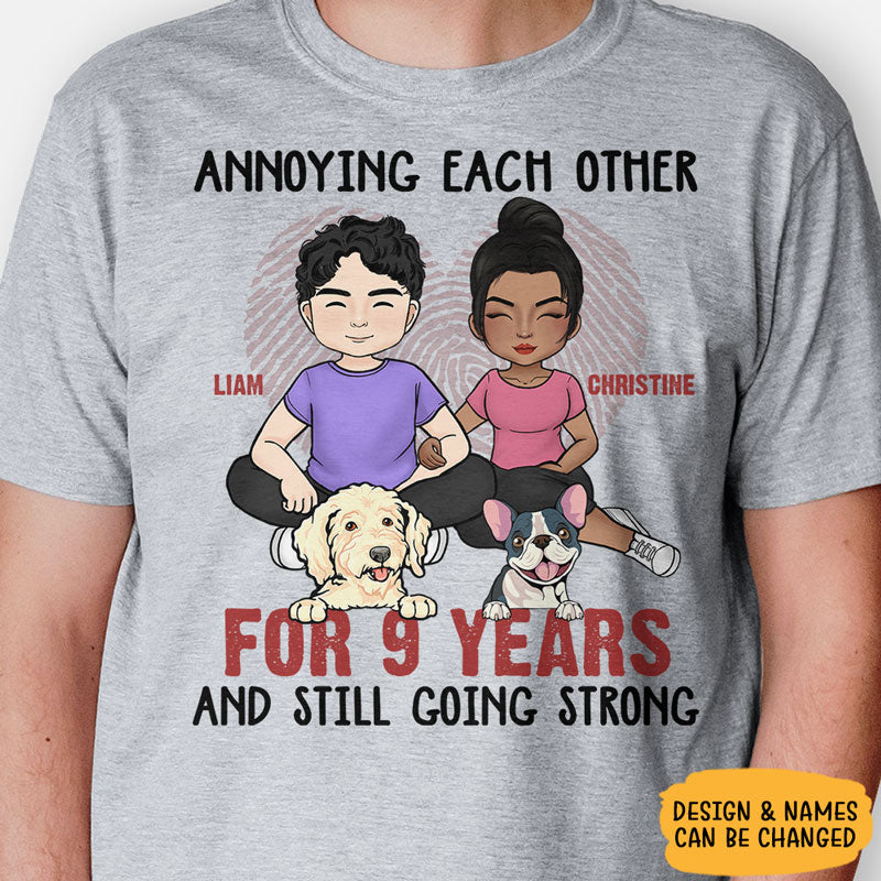 Annoying Each Other Cat Dog, Personalized Shirt, Anniversary Gift For Couple, Custom Gifts For Pet Lover
