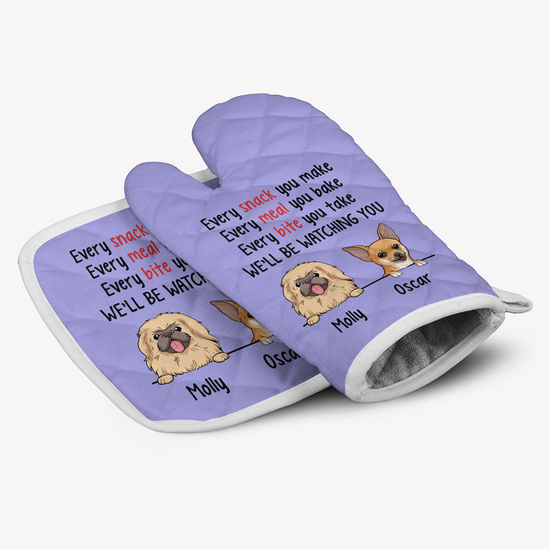Every Snack You Make Every Meal You Bake, Personalized Oven Mitts, Gifts For Dog Lovers