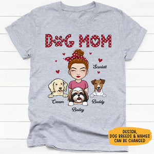 Dog Mom Dog Mum Polka Dot, Personalized Shirt, Custom Gifts For Dog Mom