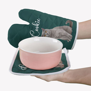 Custom Photo And Name Oven Mitt, Personalized Oven Mitt, Gifts For Pet Lovers, Funny Gifts