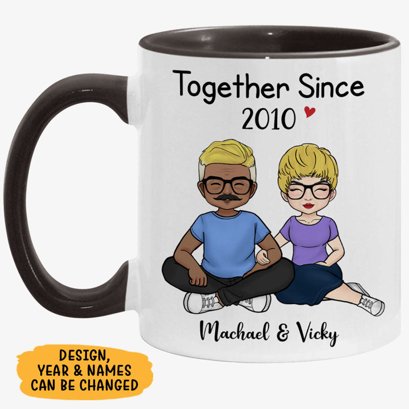 Together Since, Personalized Accent Mug, Anniversary Gift For Couple ...