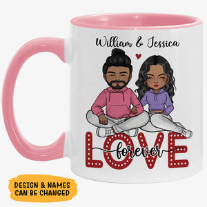 Love Forever, Personalized Accent Mug, Anniversary Gift For Couple