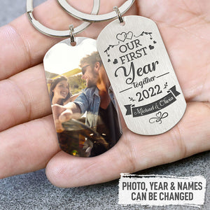Our First Valentine Together, Personalized Keychain, Anniversary Gifts For Him, Custom Photo