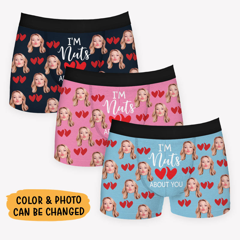 Custom Boxers Briefs with Face,Personalized I'm Nuts About You Underwear  with Photo,Boxers for Men,Anniversary Gifts for Boyfrie - AliExpress