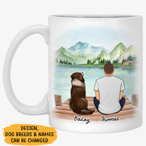 Happy Father's Day To The Best Dog Dad, Personalized Accent Mug, Gift For Dog Dad