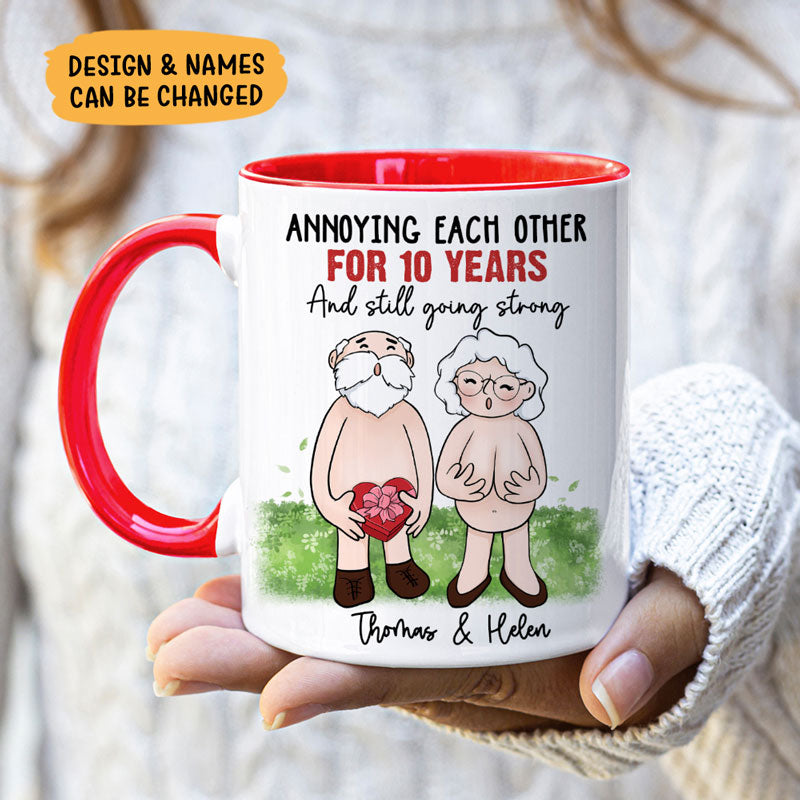 Annoying Each Other For, Personalized Accent Mug, Anniversary Gift For Couple