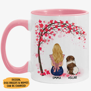 Just A Girl Who Loves Her Dogs, Personalized Accent Mug, Custom Gift For Dog Lovers