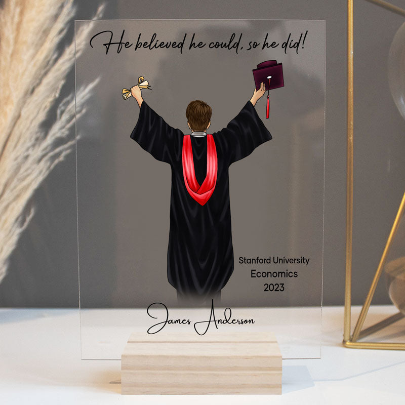 The Tassel Was Worth The Hassle, Personalized Acrylic Plaque, LED Light, Graduation Gifts