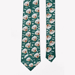 Custom Photo Pattern Necktie, Personalized Necktie, Gifts For Pet Lovers, Father's Day Gifts
