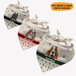 Light Pattern Dog Bandana, Personalized Bandana, Christmas Gifts For Dog