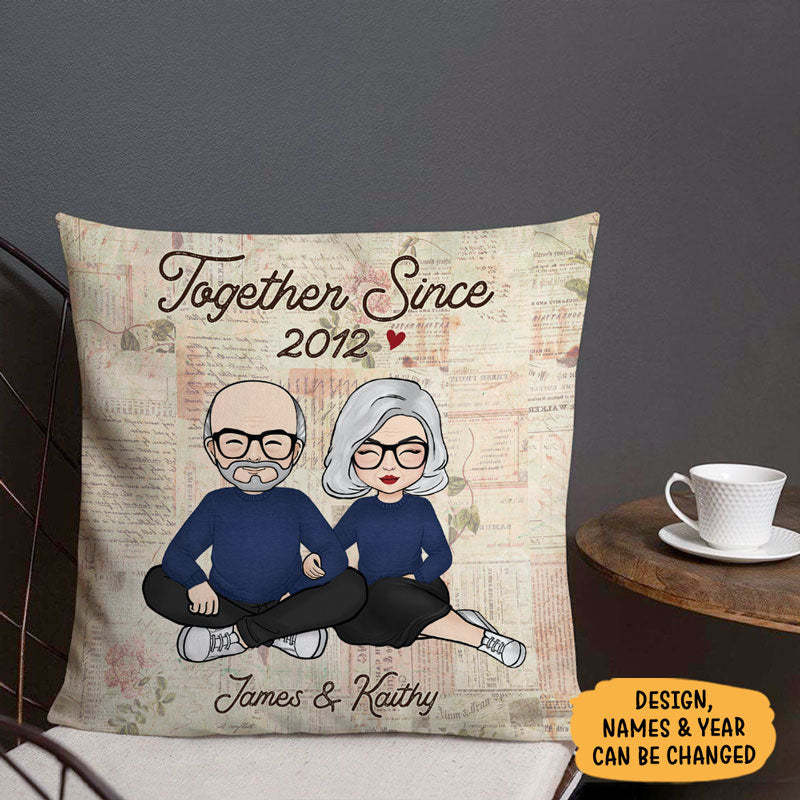 Together Since, Personalized Pillow, Anniversary Gift For Couple