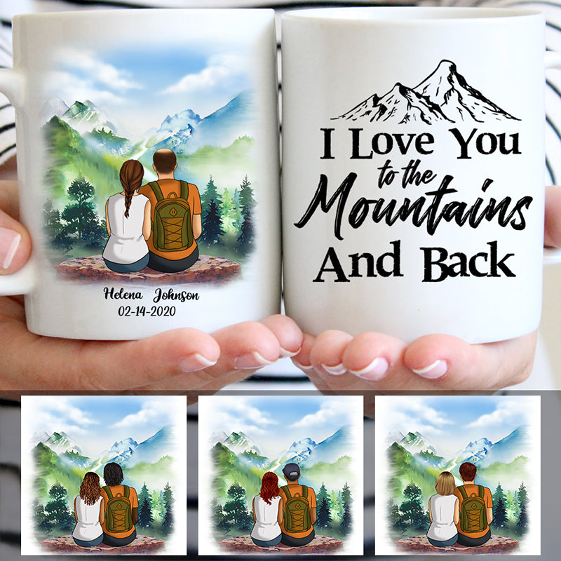 To my husband Love you to the Mountain and back, Mountain cliff, Customized mug, Anniversary gift, Personalized love gift for him
