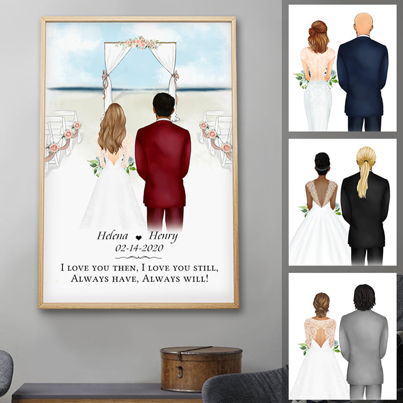 Anniversary Gift, Always Have Always Will Personalized Poster, Beach Background, Wedding Gift