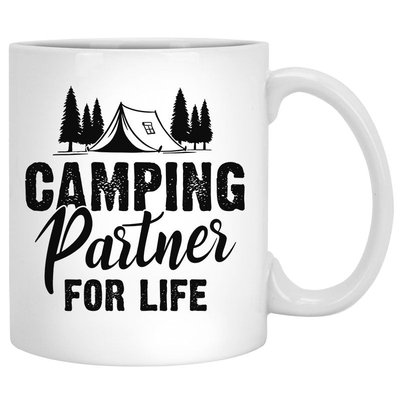 Husband And Wife Camping Partners For Life - Personalized Enamel