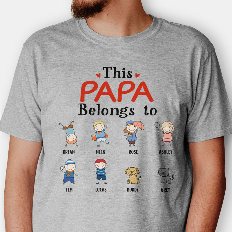 This Belongs to, Custom Tee, Personalized Shirt, Gift for Grandparents, Father's Day gift