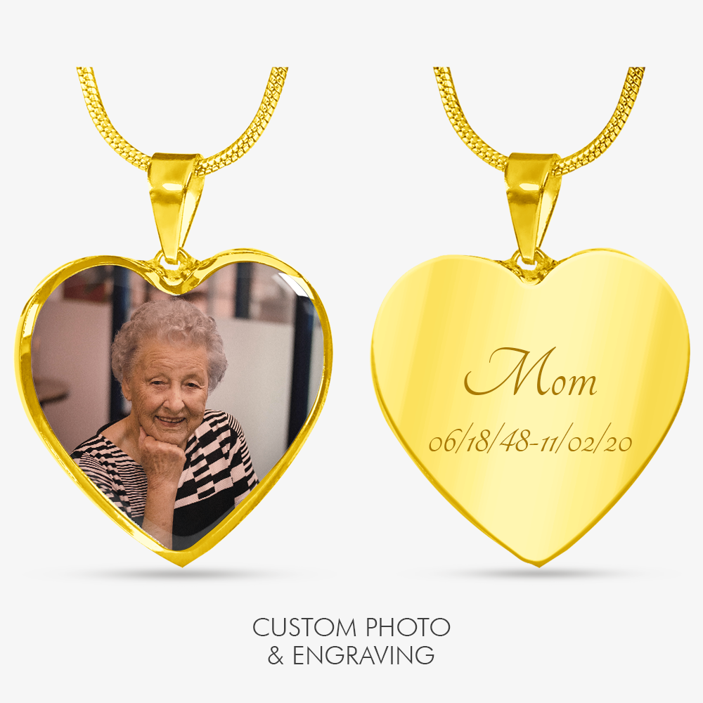 Luxury Picture Necklace Unique Custom Engrave Heart Pendant