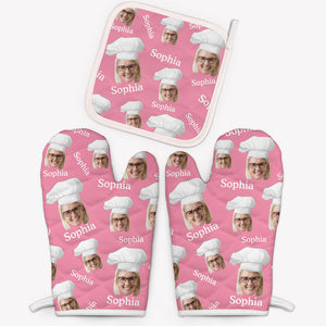Master Chef Oven Mitts, Personalized Oven Mitt, Gifts For Cooker, Funny Gifts, Custom Photo
