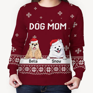 Dog Mom Dog Dad, Personalized All-Over-Print Sweatshirt, Christmas Gift For Dog Lovers