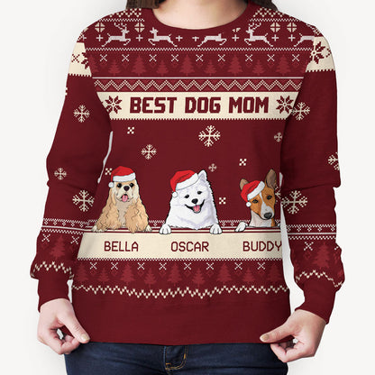 Merry Woofmas Dog, Personalized All-Over-Print Sweatshirt, Christmas Gift For Dog Lovers