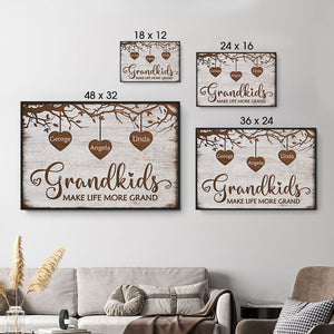 Grandkids Make Life More Grand, Personalized Poster, Gift For Grandparents, Mother's Day Gifts