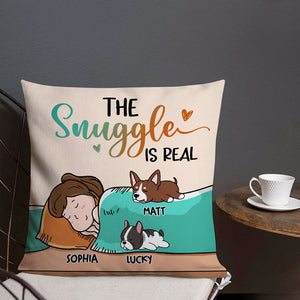 The Snuggle Is Real, Personalized Pillow, Custom Gifts For Dog Lovers