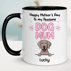 Pawsome Dog Mom Dog Dad Custom Title, Personalized Accent Mug, Gift For Dog Lovers